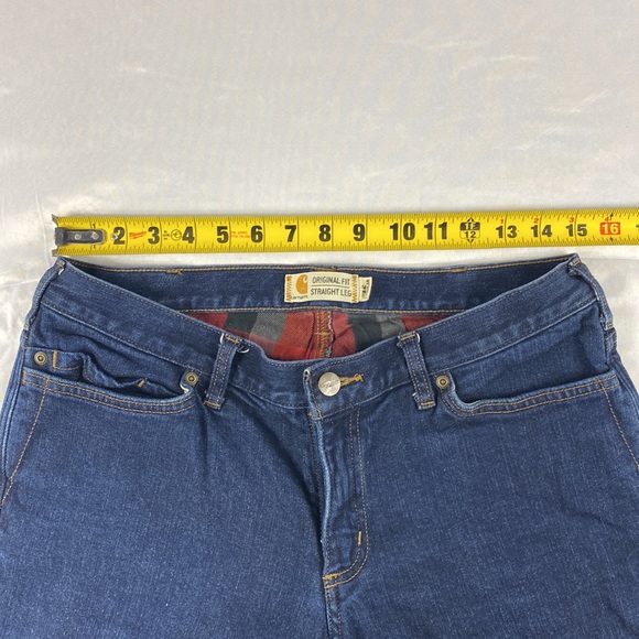 Carhartt Flannel Lined Straight leg size 12 regular  original fit jeans - Picture 5 of 13